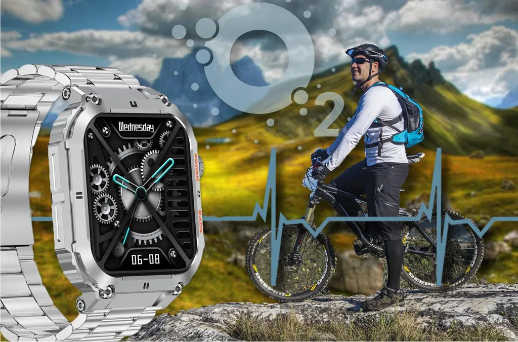 Smartwatch Gravity Lamarr Silver Boîtier Métal et Suivi Santé Avancé