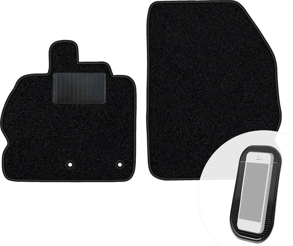 moto-MOLTICO Vorne Fußmatten Auto Velours Autoteppiche Schwarz Automatten Set 2-teilig passend für Renault Scenic III 2009-2016
