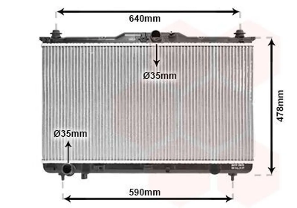 Radiateur moteur robuste Van Wezel 82002113 avec faisceau en aluminium