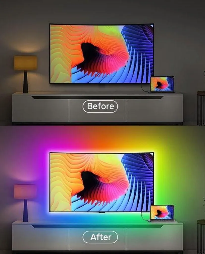 LED TV RGBIC 3m : Finissez-en avec la fatigue oculaire devant la télé - 3