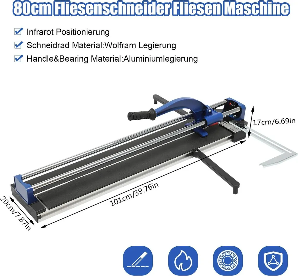 Coupe-carreaux pour pose de sol et faïence avec guide laser de précision