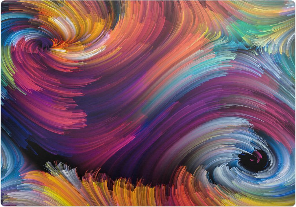 Wirbelnde Farben – Bodenschutzmatte – Rutschfest – Schutzmatte für Büro – Vinylmatte – Stuhlunterlage – 100 x 100 cm