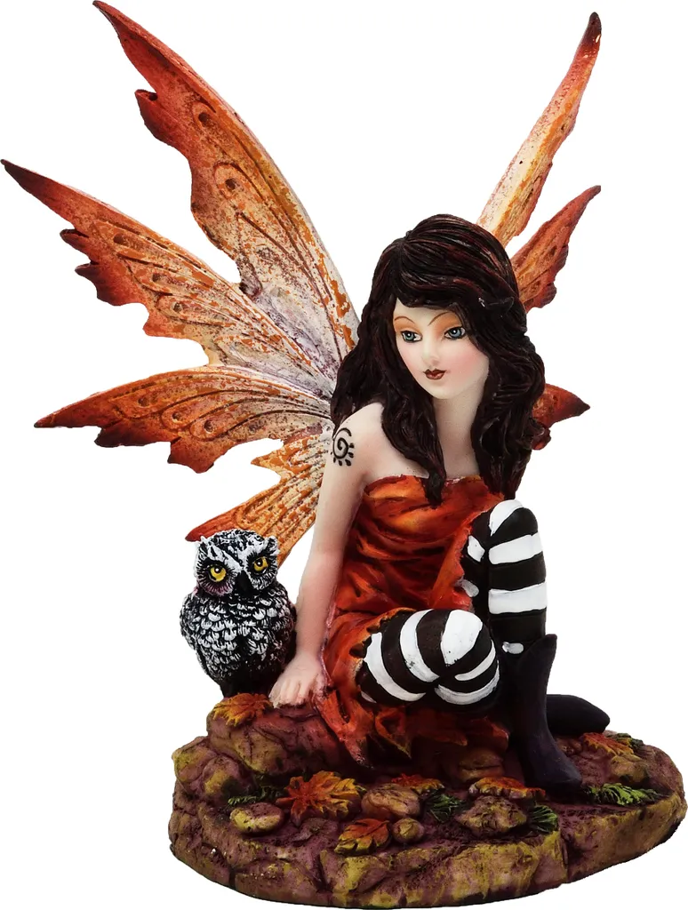 Figurine de Fée et Hibou - Décoration Fantastique de Collection pour Salon
