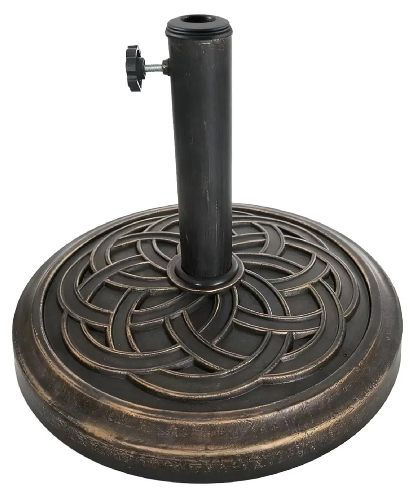 Pied de parasol rond 12 kg universel - Support terrasse en résine noire
