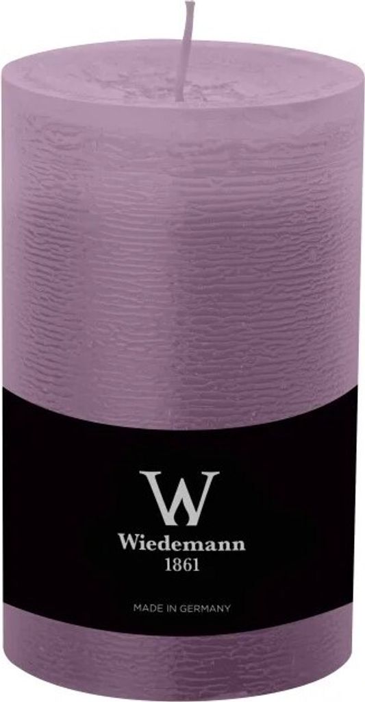 Rustic Stumpenkerze 130 x Ø 78 mm (H x Ø), Farbe Mauve Lila, mit Abbrandschutz, durchgefärbte Stumpenkerzen in rustikaler Optik, geeingnet für ...