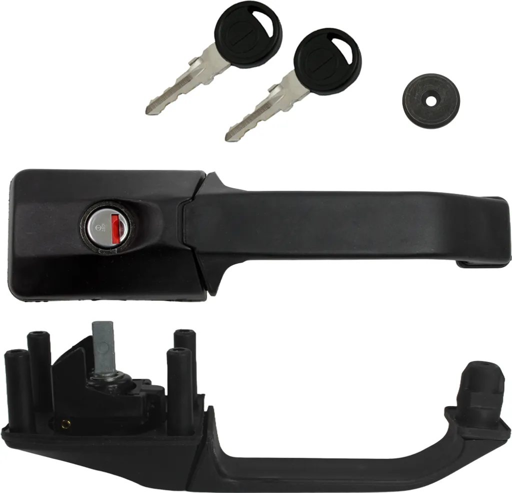 Poignée de porte caravane avec serrure extérieure POS coloris noir