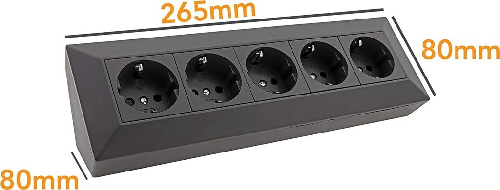 4-fach Steckdosenblock + 2x USB, schwarz Produktbild 14