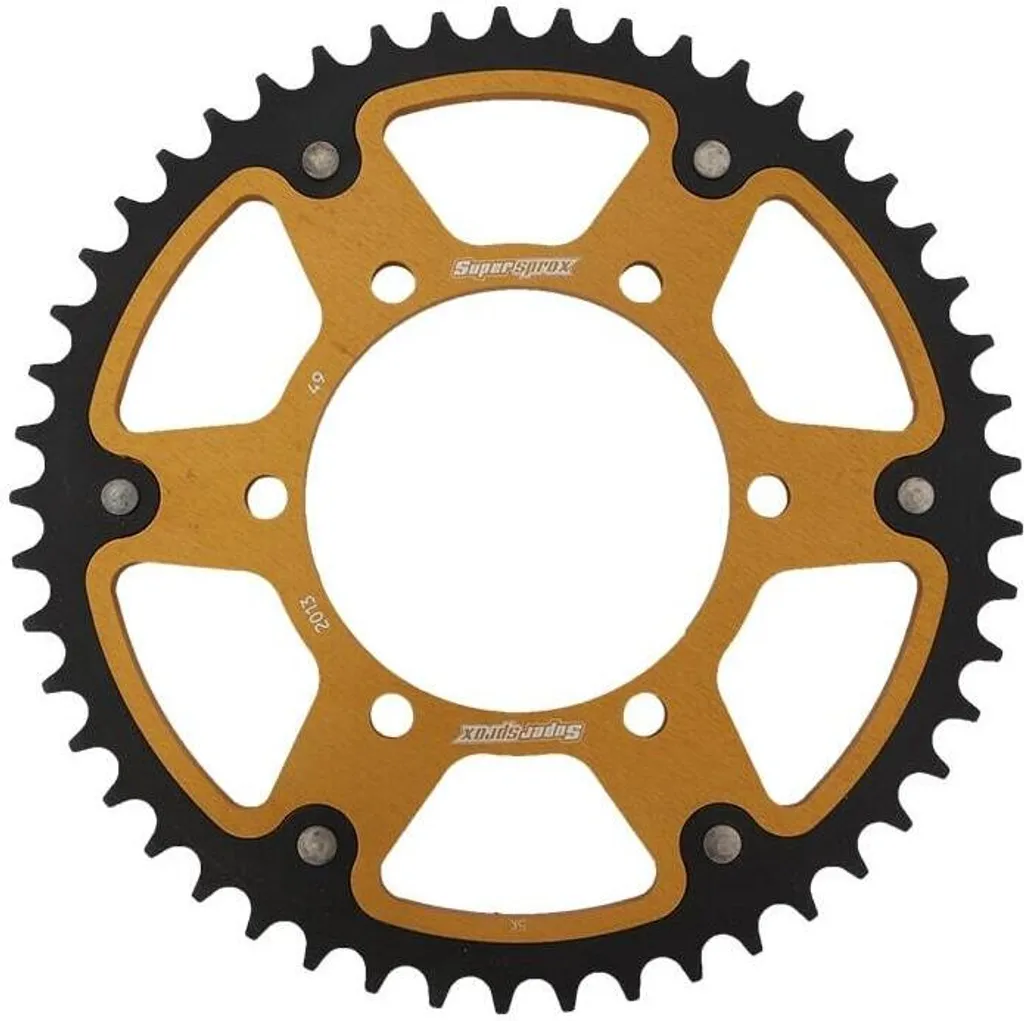 Couronne Moto Or Supersprox 520 49 Dents Alu et Acier Ultra Résistante