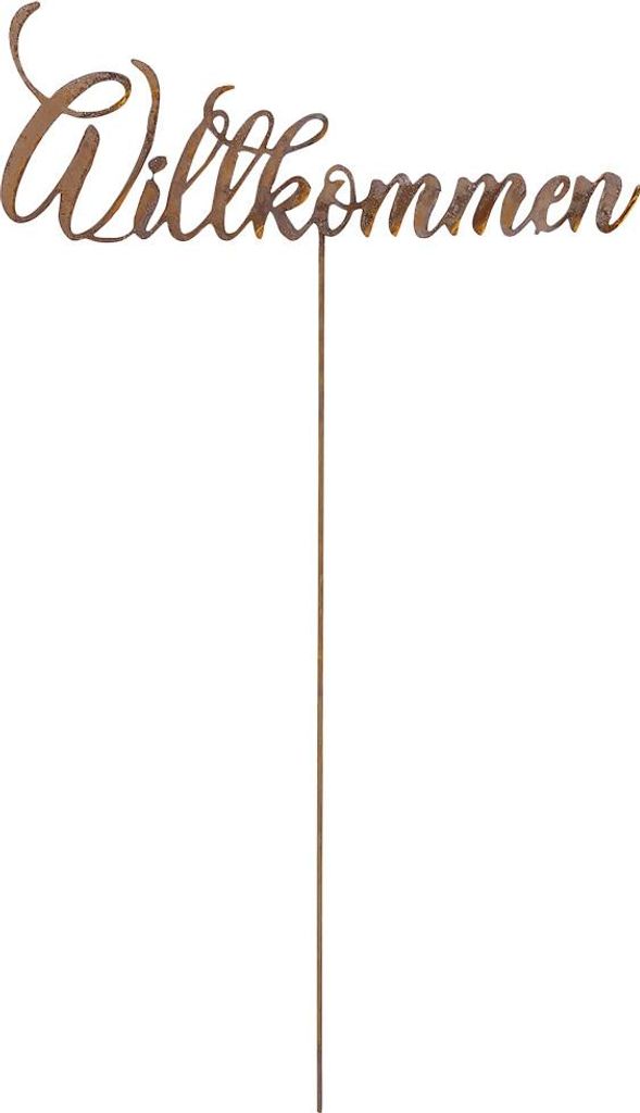 Badeko Topfstecker Willkommen 54 cm rostbraun