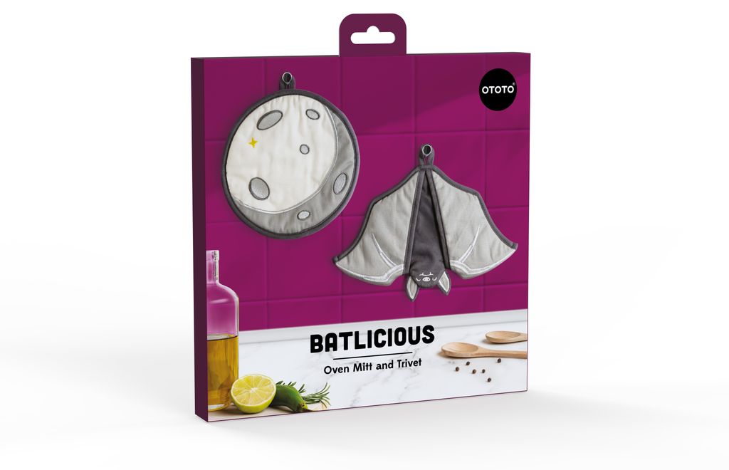 OTOTO Ofenhandschuh und Untersetzer "Batlicious" 115733 Produktbild 