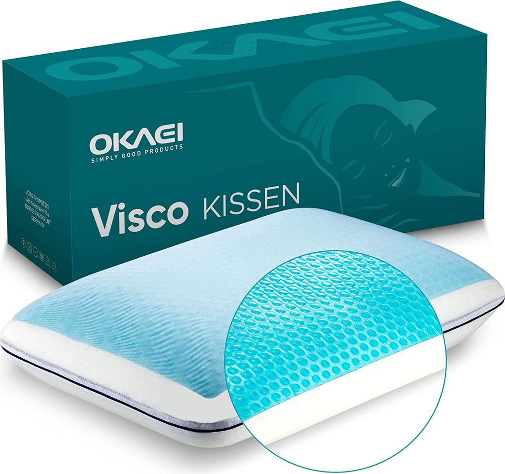 Ergonomisches Kissen OKAEI GelCell mit Memory-Schaum und Produktbild 