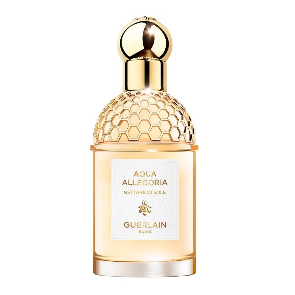 A studio shot of a Guerlain Aqua Allegoria Nettare Di Sole Eau de Toilette bottle.