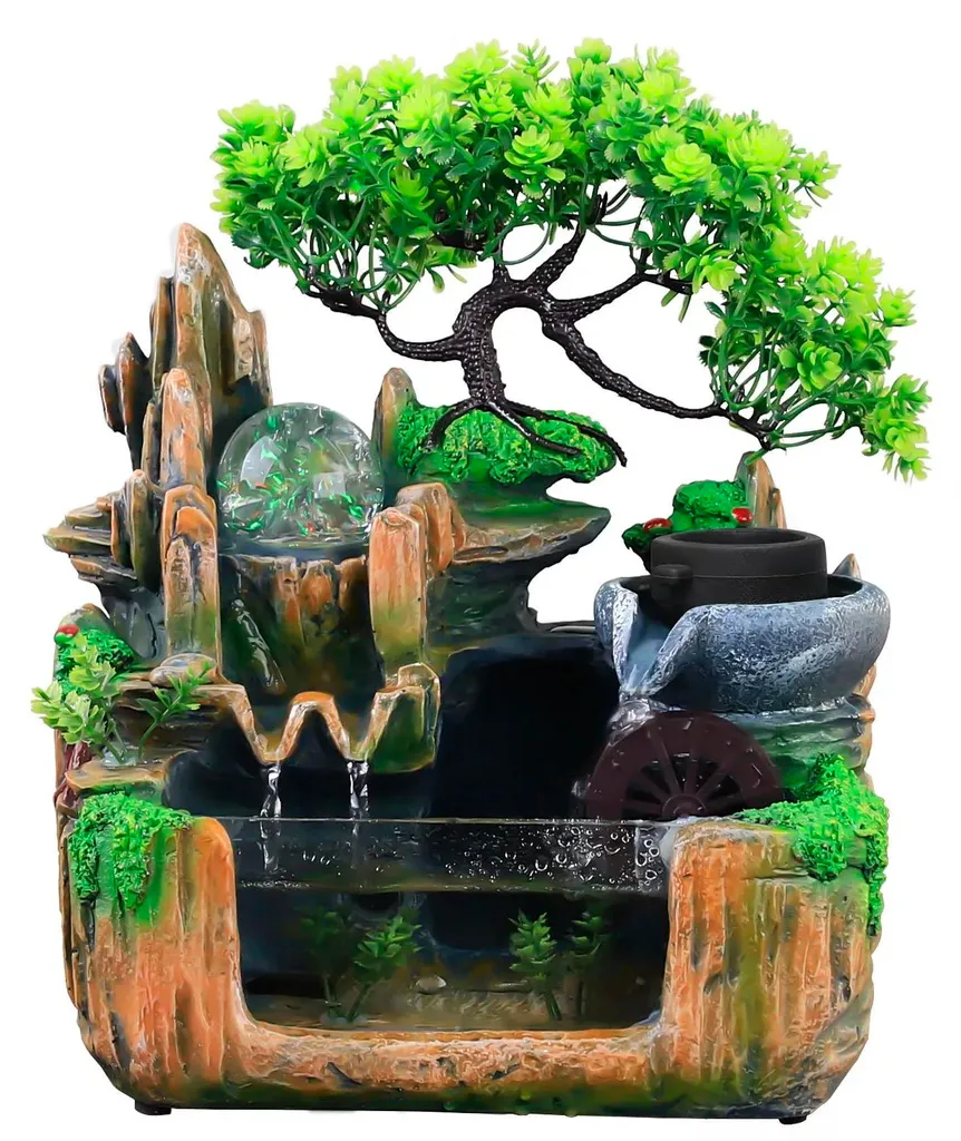 Petite fontaine de table décorative à LED pour ambiance zen intérieure