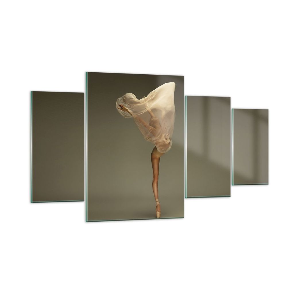 Bilder auf glas - 4 Teile - Ballerina Figur Tanzen - 160x90cm - Glasbilder - Wandbilder - Bilder - zum Aufhängen bereit - Wanddekoration aus Glas ...
