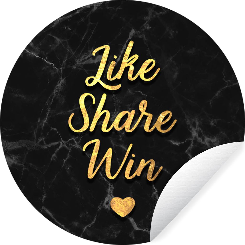 MuchoWow Runde Wandtattoo - Wandsticker Tapete Aufkleber Aktion - Gewinnen - Gold - Murmel Ø 80 cm Selbstklebend und Repositionierbar - Wandaufk...