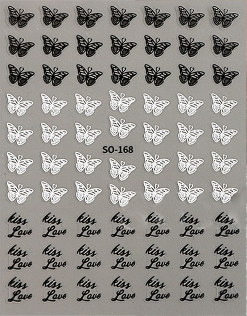 Stück Retro-Rosen-Nagel-Patches, selbstklebende Aufkleber, schwarz-weiß, schöne Nagel-Patches für schöne Nägel
