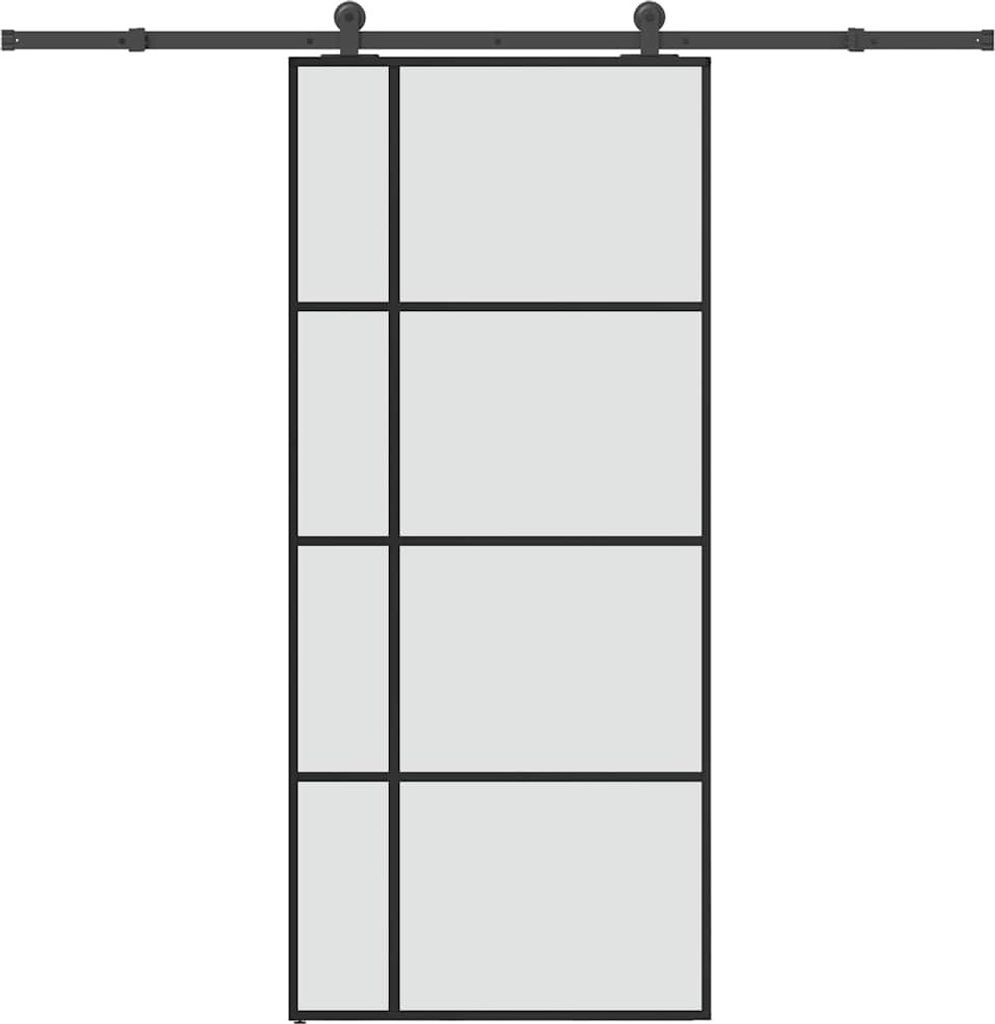 Schiebetür mit Beschlag 90x205 cm ESG-Glas & Aluminium