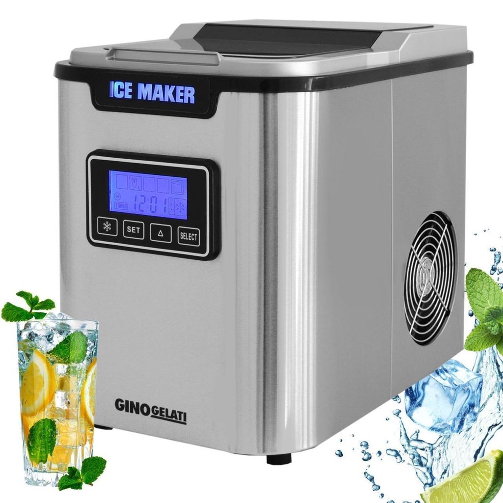 Edelstahl kleine Eiswürfelmaschine Gastro Siilonax Eiswürfelbereiter