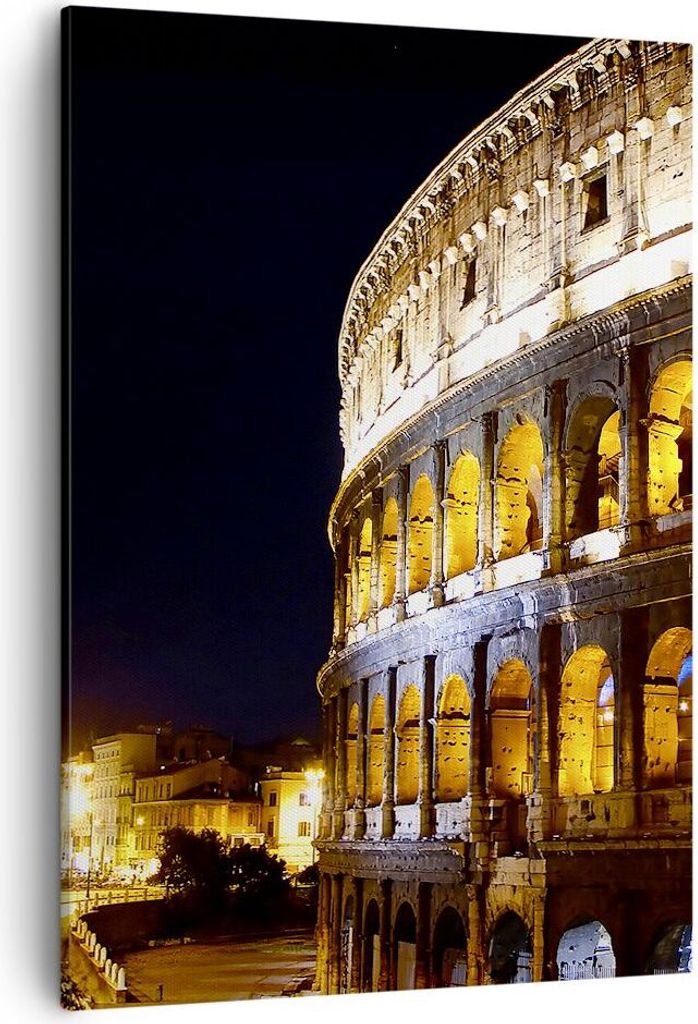 Bild auf Leinwand - Leinwandbild - Einteilig - Coloseum Rom Architektur - 50x70cm - Wand Bild - Wanddeko - Wandbilder - Leinwanddruck - Wanddekorat...
