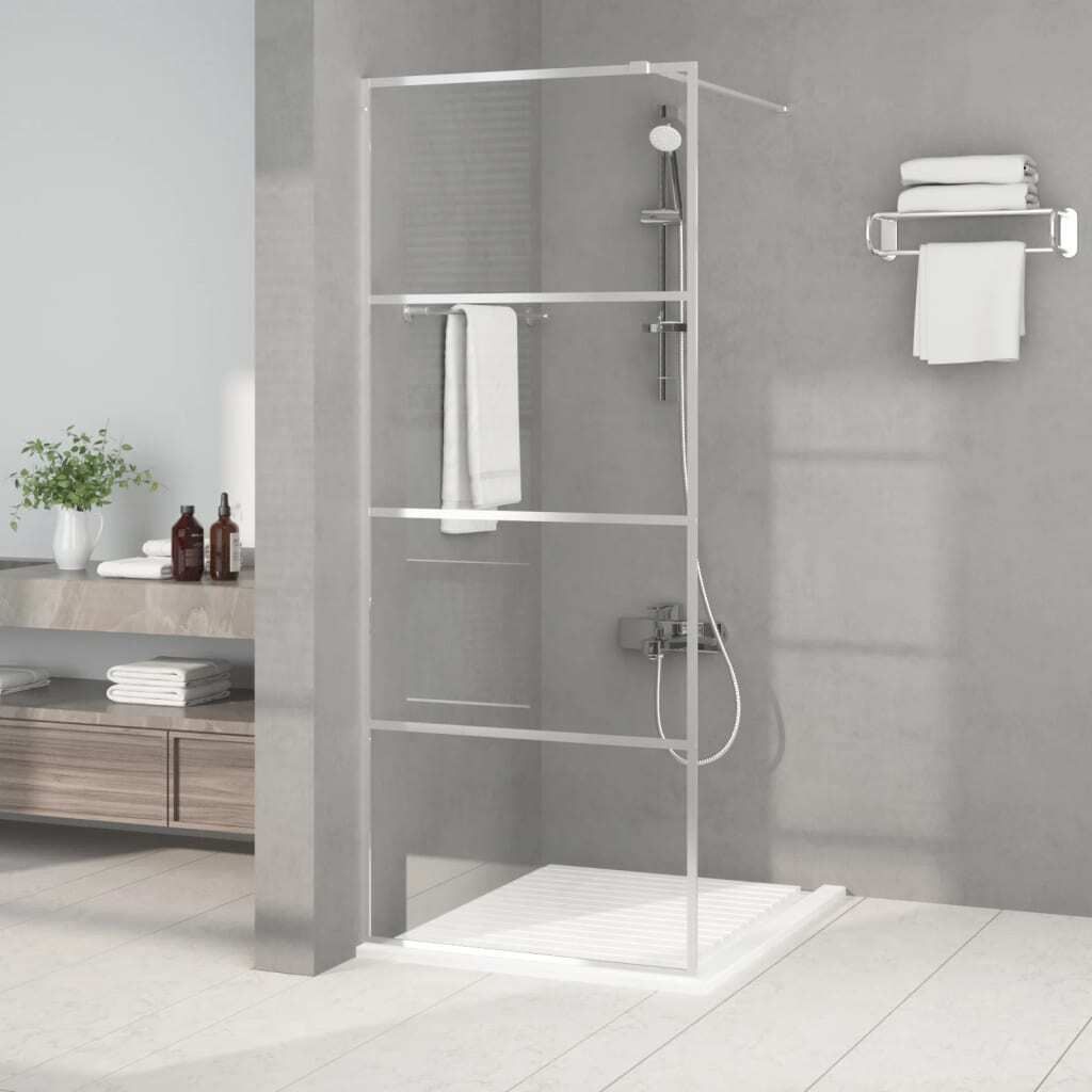 "WINTER SALE"Duschabtrennung - modernen Bad-Designs - Duschwand -für Walk-In Dusche Silber 80x195cm ESG-Glas Klar Promotion512302 - Duschabtrennungen