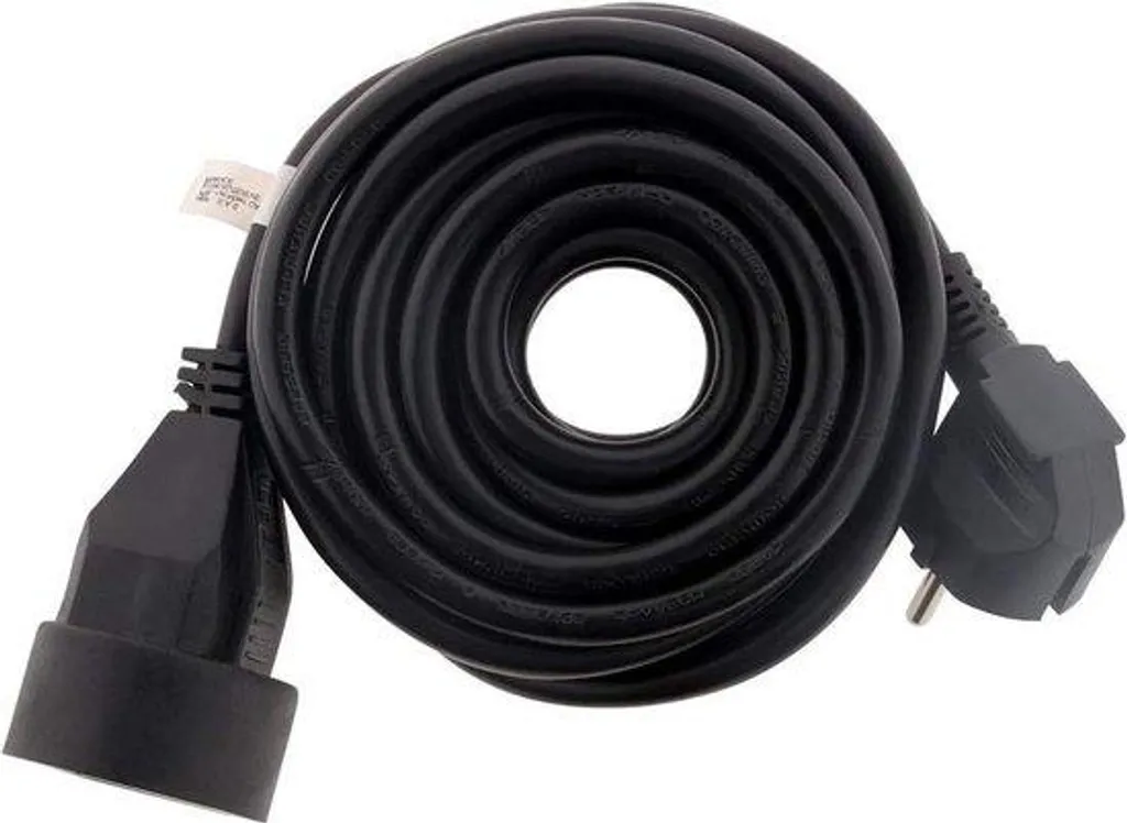 Prolongateur électrique 10m noir 16A avec terre pour usage domestique