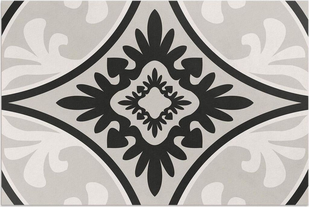 Elegantes Ornament-Fliesenmuster – Vinylteppich – 120x180 cm – Outdoor Teppich – Terrasse – Wetterfest – Modern