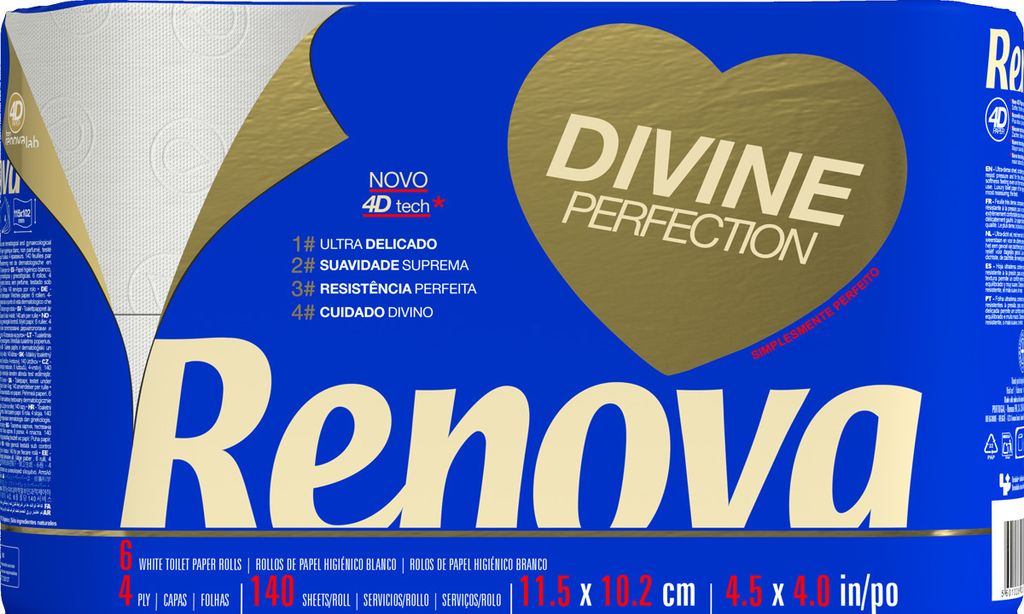 Renova Divine Perfection Toilettenpapier, 42 Rollen Premium Produktbild 