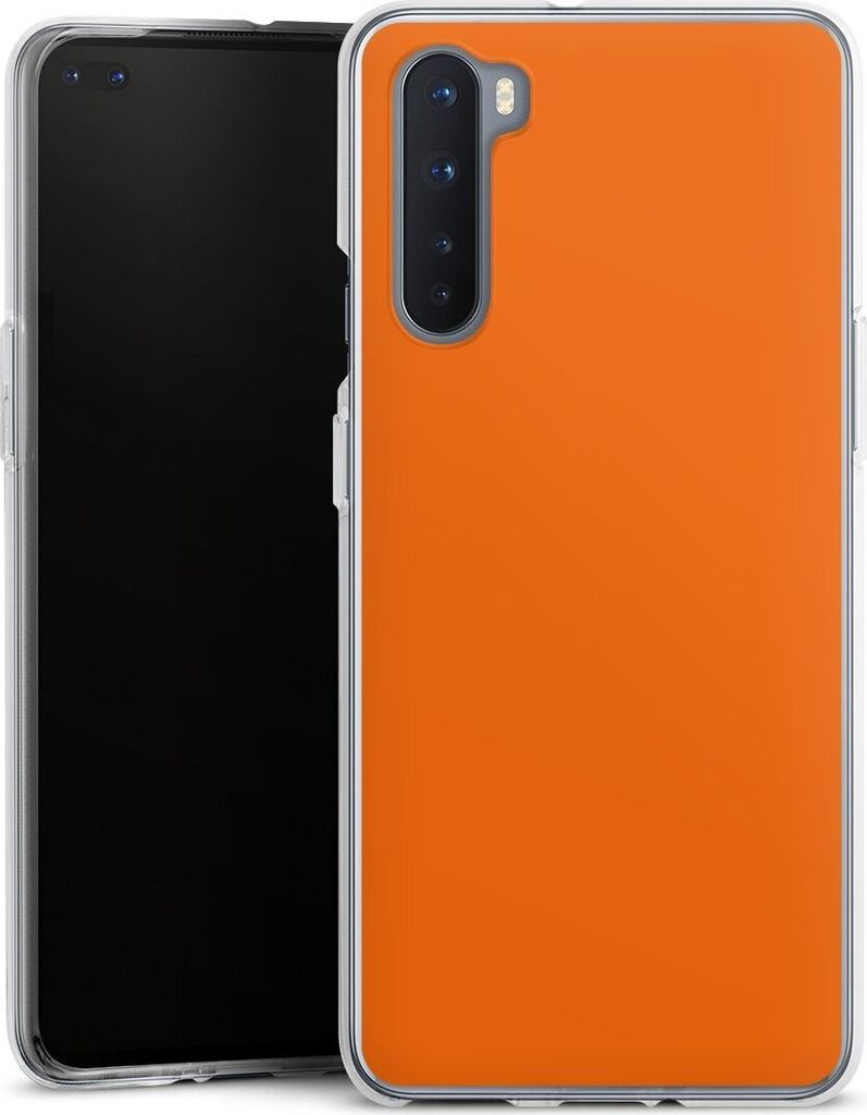 DeinDesign Handyhülle für OnePlus Nord Silikon Hülle Case Smartphone Schutzhülle Farbe einfarbig orange