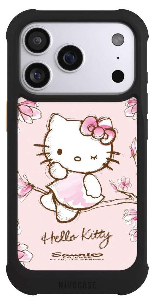NIVOCASE Hülle für Apple iPhone 17 Pro Stoßfeste Handyhülle NIVOmax Case Schwarz Fanartikel Hanami Hello Kitty