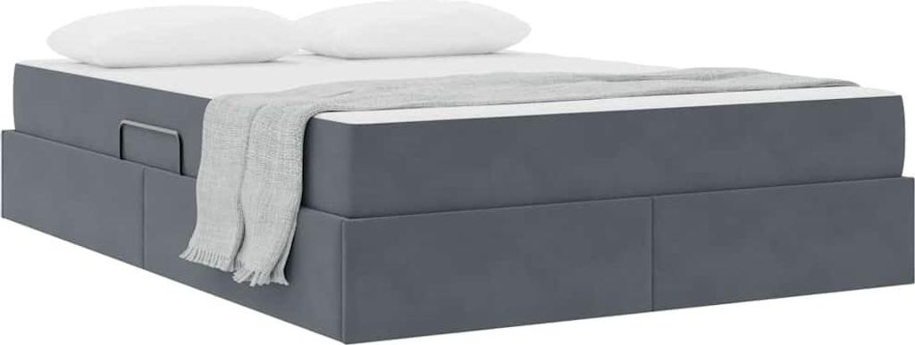 Langlebige Aufbewahrungsbett mit Matratze Dunkelgrau 140 x 200cm Samt - Möbel222690 - Klassische BettenJugendbett Tagesbett