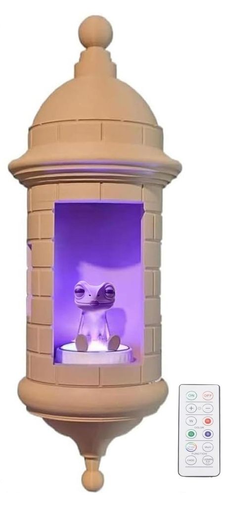 1/2 Stück Puerto Ricanische Garita Wandlampe Coqui, batteriebetrieben, 3D-gedruckter Frosch, Schlafzimmer, Wohnzimmer, Garten, Wandmontage, LED-Le...