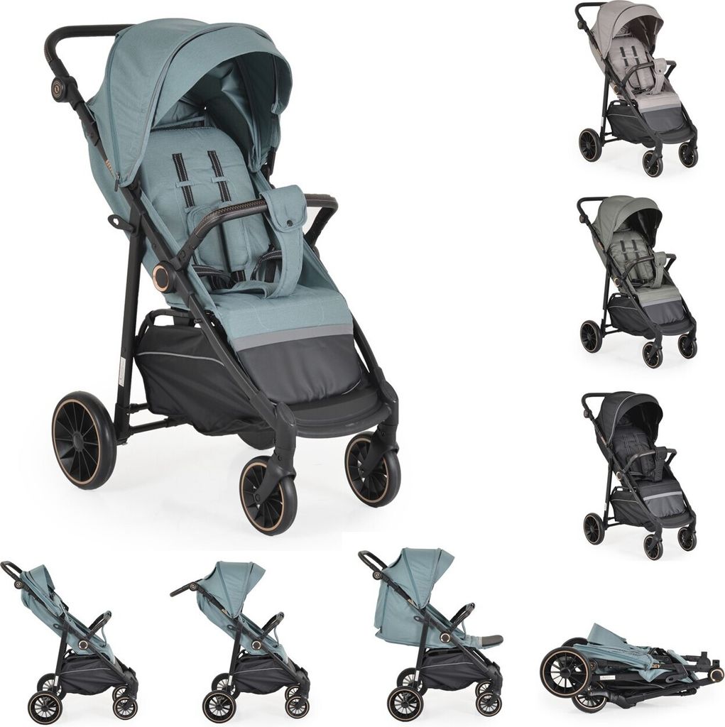 Moni Sommerkinderwagen Buggy, Kinderbuggy, Sonnendach, EVA-Räder, verstellbar grün