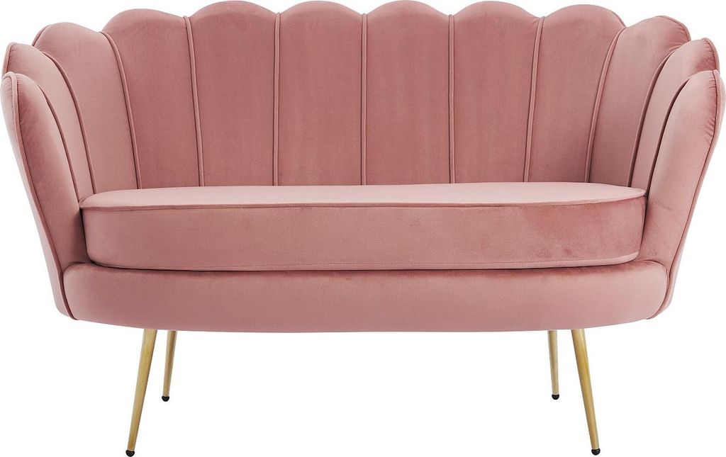 Schalenförmiges 2-Sitzer-Sofa aus rosa Velours DANDELION Pascal Morabito von Pascal Morabito