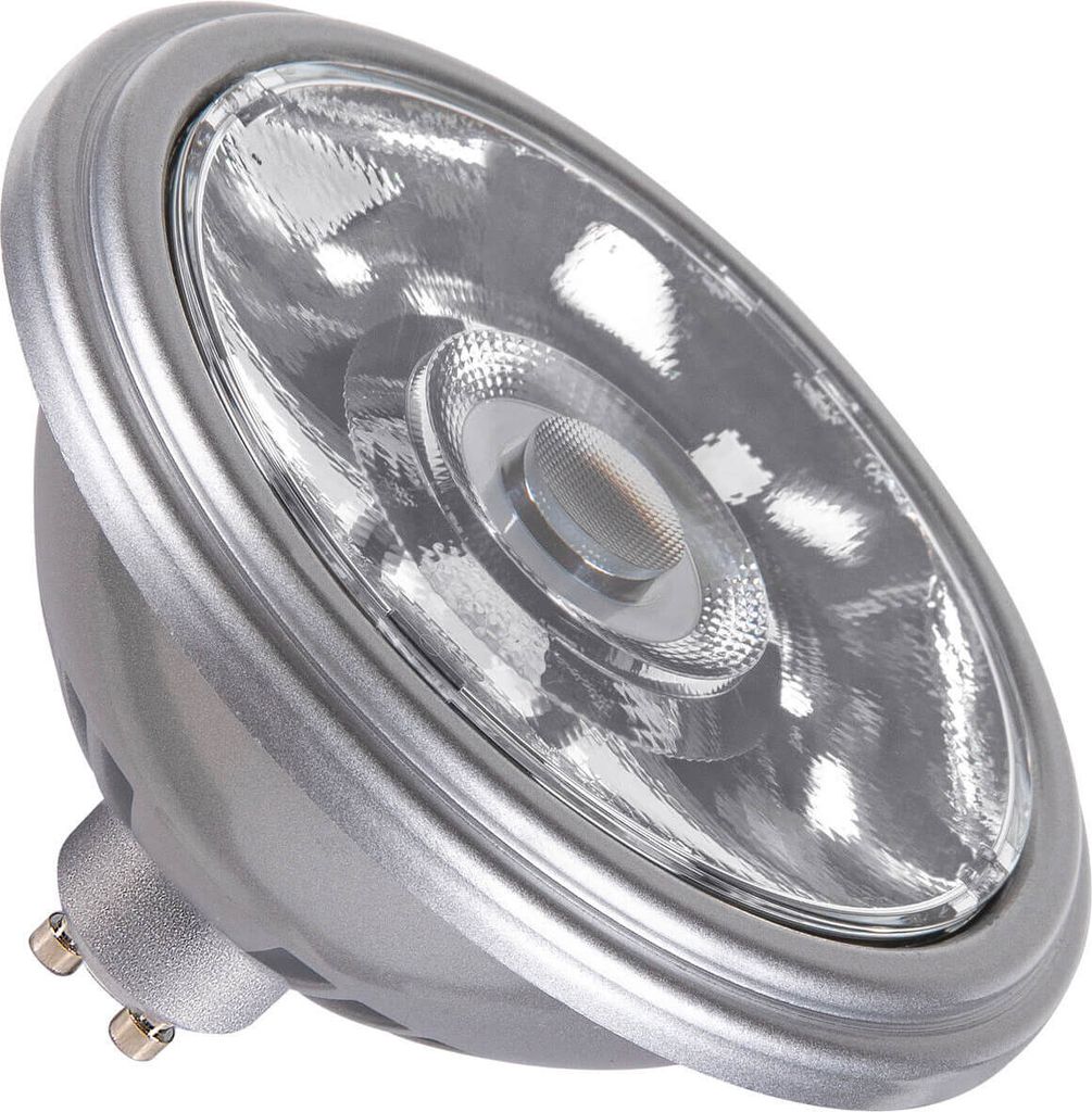 SLV 1005278 QPAR111 GU10, LED Leuchtmittel, Lampe silber 12,5W 3000K CRI90 10°