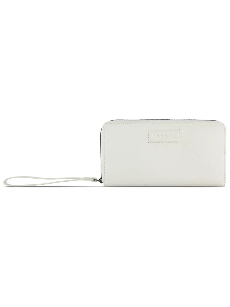 Bugatti Elsa Zip Wallet White Écru : Grand Portefeuille Femme Élégant