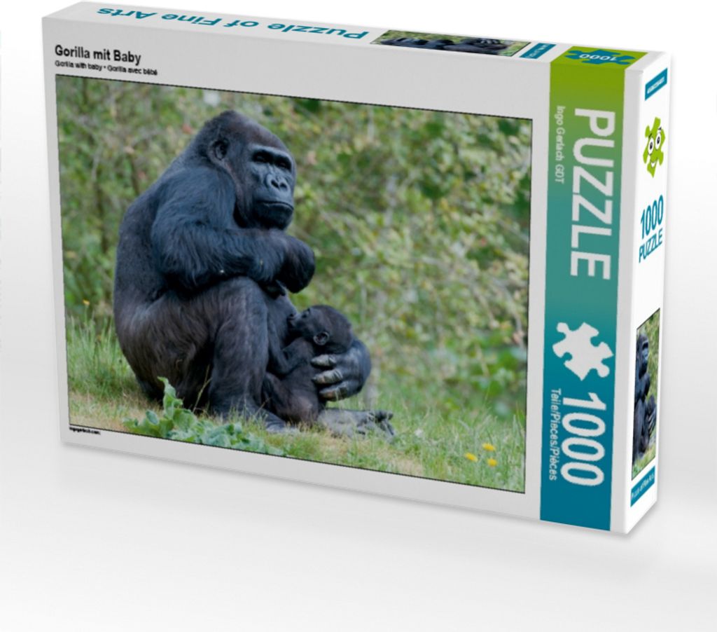 Calvendo Gorilla mit Baby 1000 Teile Puzzle quer 640x480mm, Gerlach GDT Ingo; 7312960