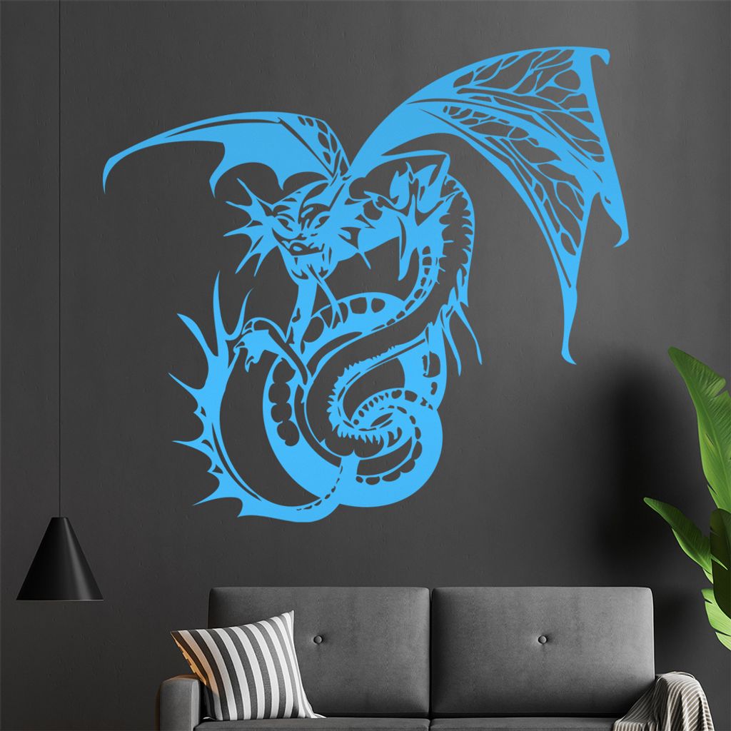 Drachen Biest Wandtattoo in 6 Größen - Wandaufkleber Wall Sticker - Dekoration, Küche, Wohnzimmer, Schlafzimmer, Badezimmer