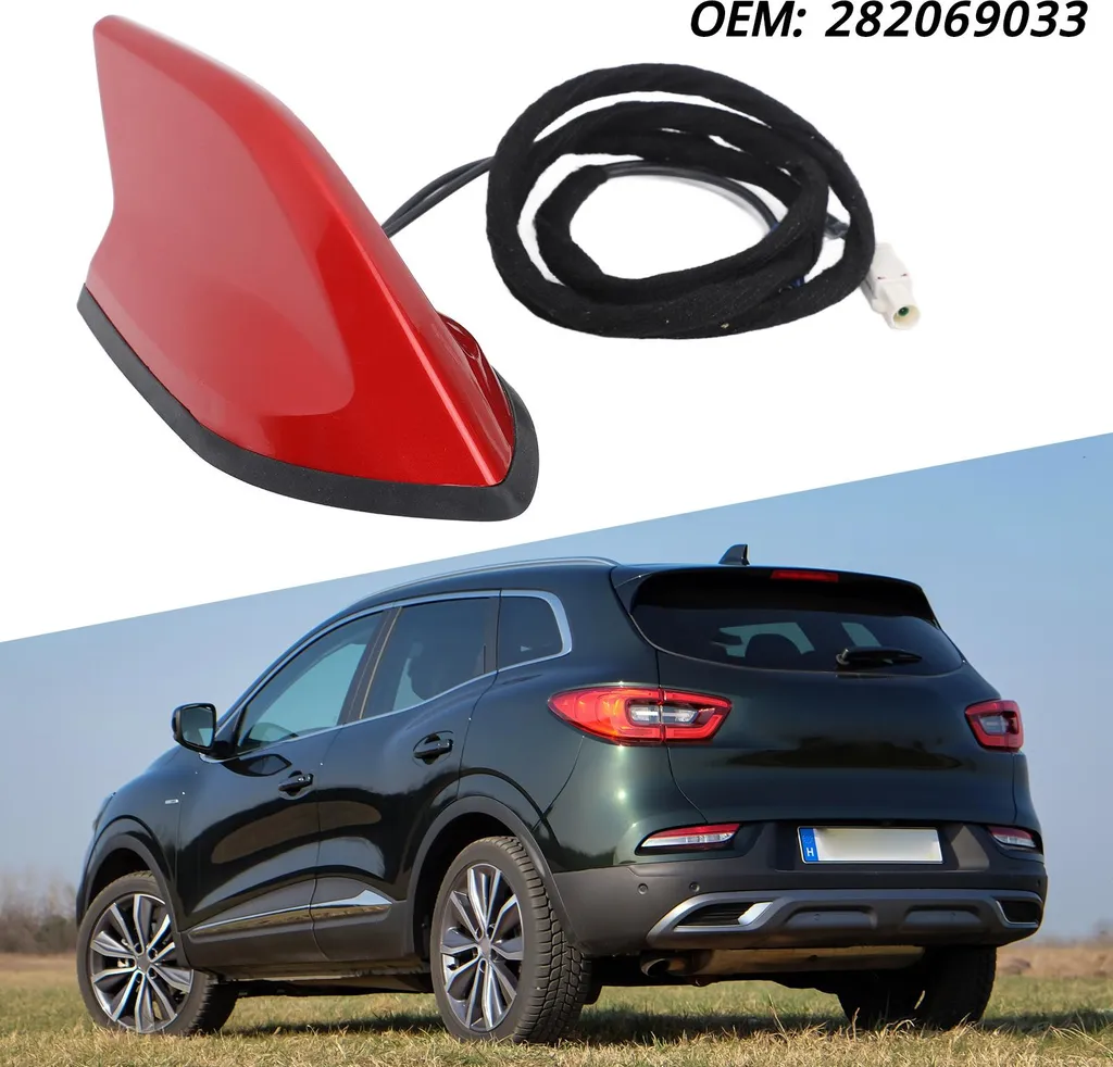 Antenna a pinna di squalo Antenna per segnali radio sul tetto ad alte prestazioni 282069033 per Kadjar HLA3 HLA6 HLNC HLMR Rosso - 5