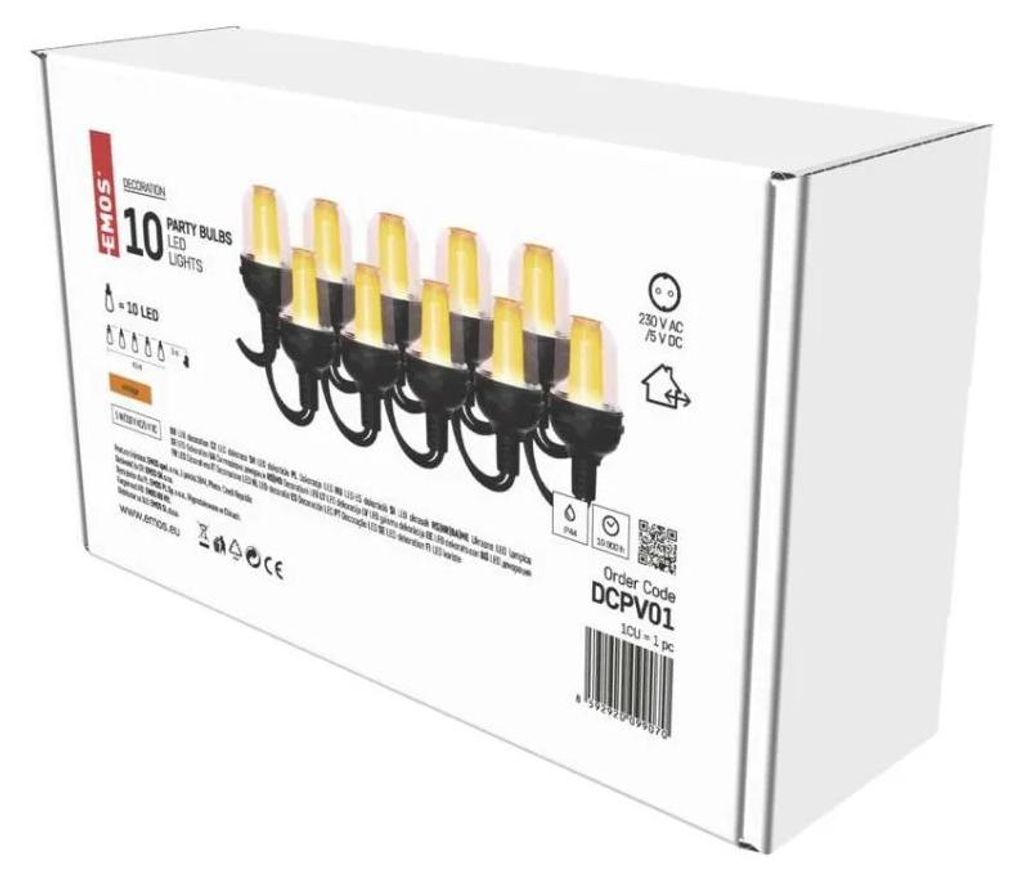 10x luci vintage a LED 4,5 m IP44 | uso interno ed esterno Immagine del prodotto 