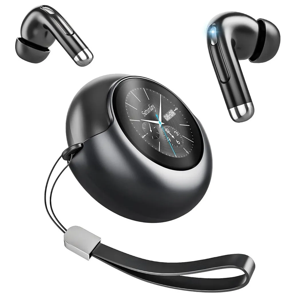 Kabellose Bluetooth-Ohrhörer, In-Ear Kopfhörer IPX7, Bluetooth 5.3 Stereo-Sound, LED-Anzeige, ideal für Sport & Training, Schwarz