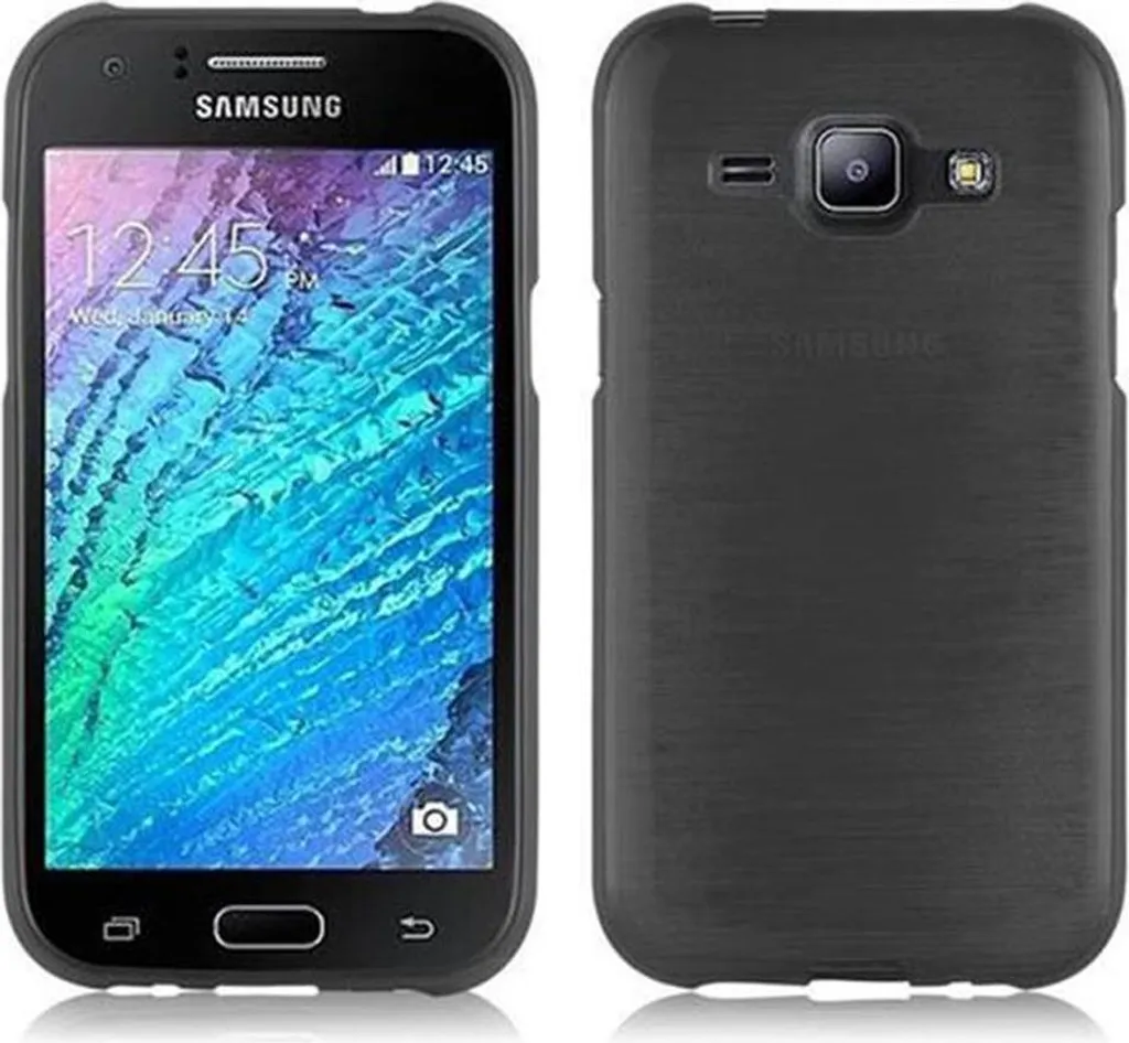 Cover Samsung Galaxy J1 2015 Cadorabo - Morbida Custodia Nera TPU