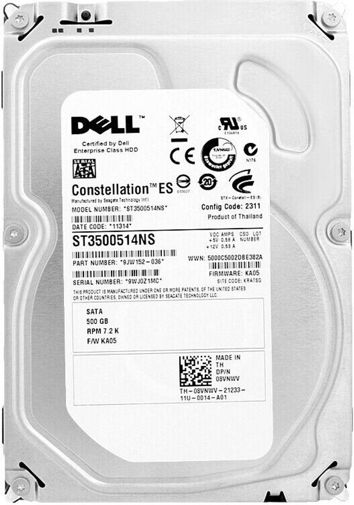 Festplatte Dell 500GB ST3500514NS 32MB Cache 7200RPM Sata III 3,5" Zoll 08VNWV