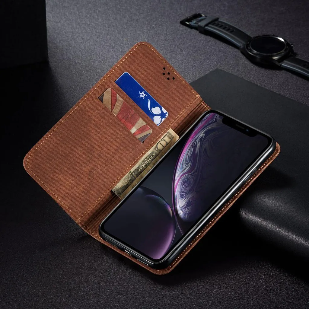 iPhone XR Case - Folio Flip Wallet Phone Case - Custodia per telefono a portafoglio Classic Folio, in pelle premium, porta carte di credito, chiusura magnetica, custodia antiurto a flip Kickstand