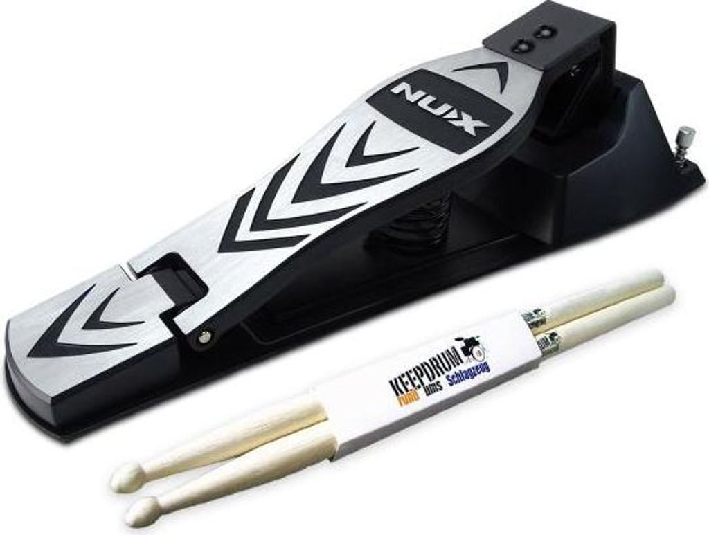 Nux Hi-Hat Pedal DM210HH für E-Drum mit Drumsticks 1 Paar