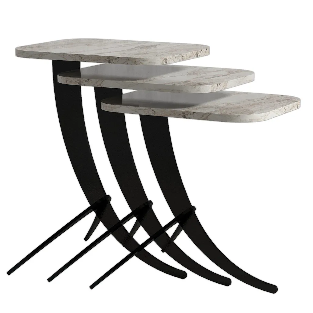 Table d'appoint robuste et facile à nettoyer lot de 3 tables