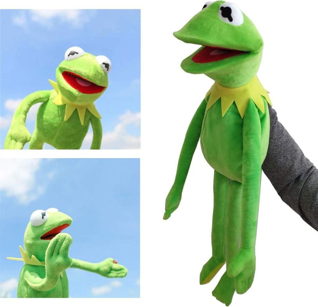 Froschpuppen Plüschtier - Muppet Show Puppe Der Frosch Handpuppen Plüschtiere Weihnachtsferiengeschenk für Kinder 60cm / Grün
