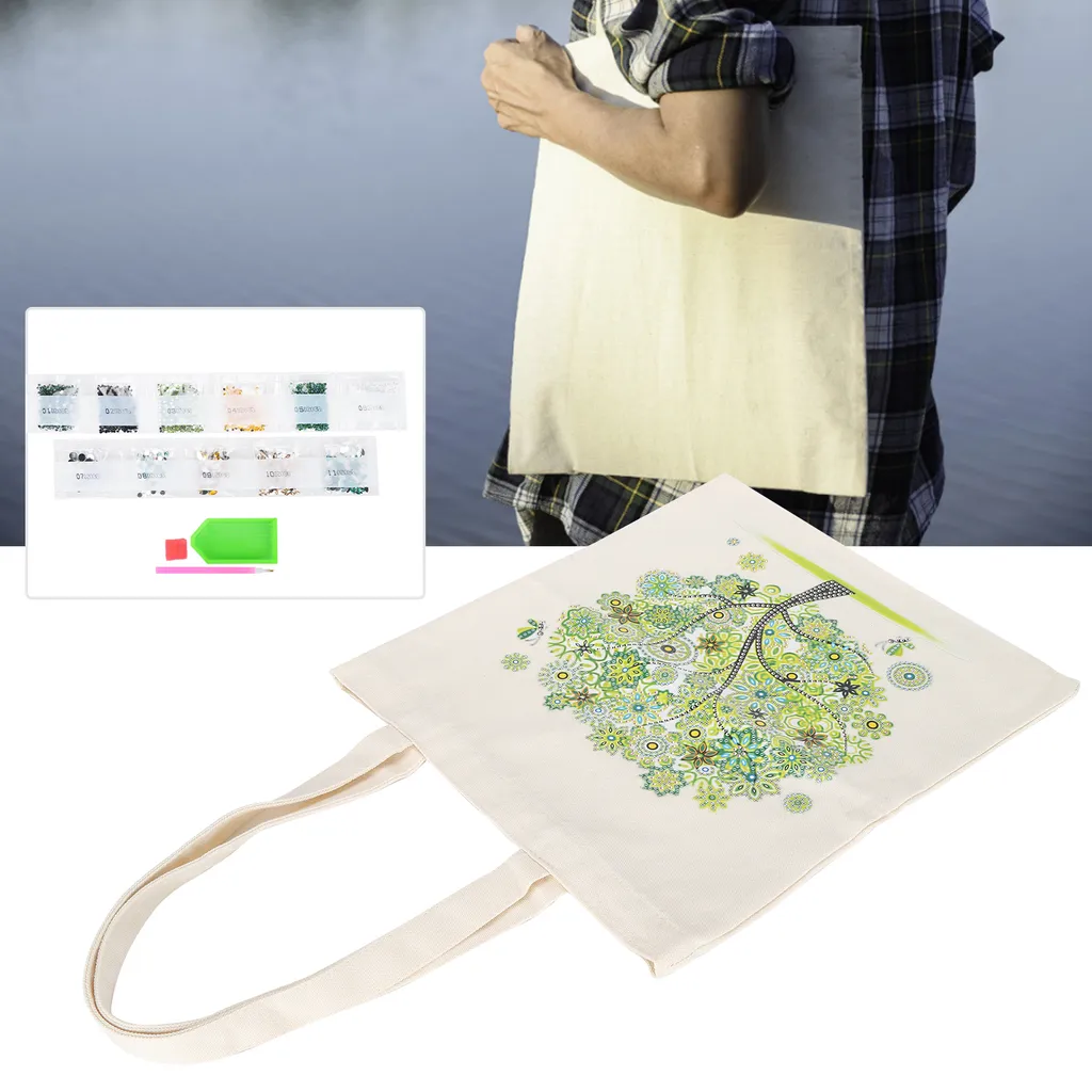 Sac Diamond Painting réutilisable en cuir - Fini les sacs en plastique