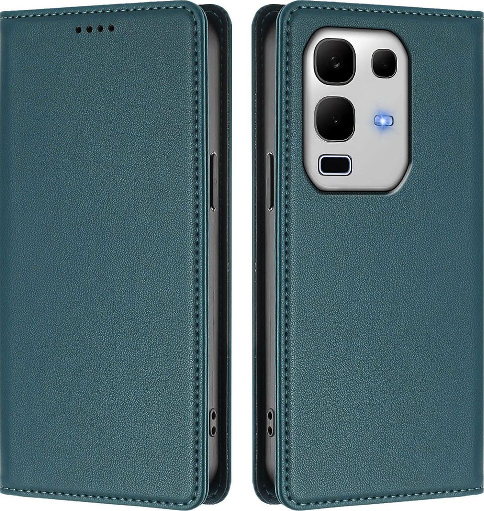 Handyhülle für Infinix Note 50S, Kunstleder Klapphülle Stoßfeste Magnetische Hülle mit Ständer Grün