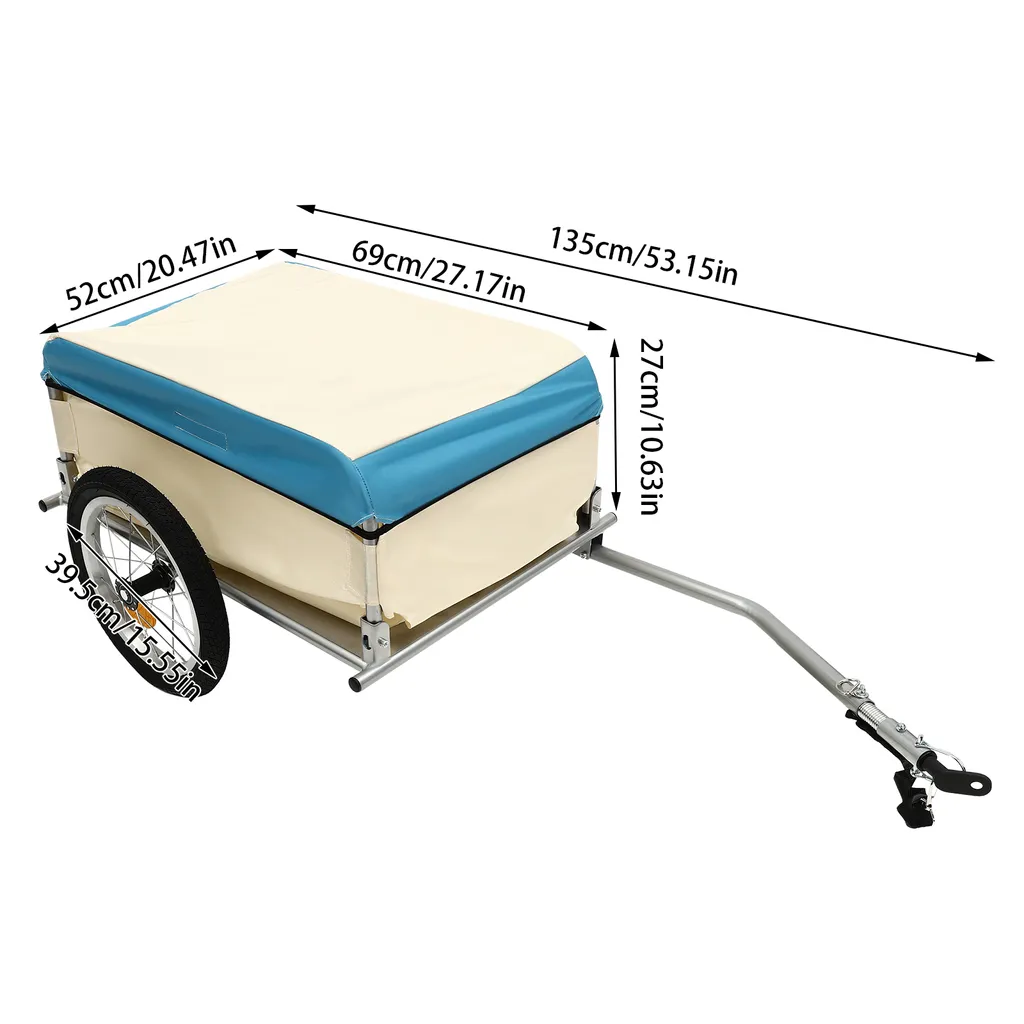 Remorque vélo cargo pour courses et transport 50kg - Idéal usage urbain
