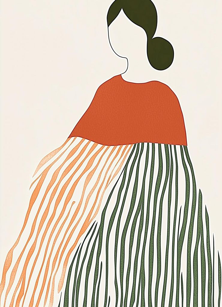 Poster 13x18cm Frau Minimalistisch, Innenräume Skandinavischer Stil, Boho